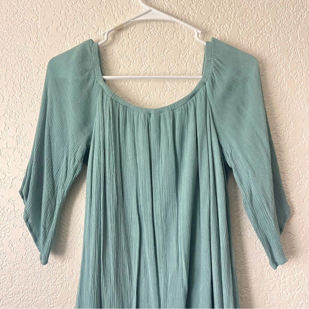 Teal Ruffle Dress - Picture 4 of 6